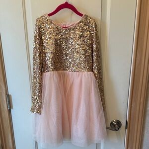Cat and Jack Girls size 7/8 pink and gold special occasions dress!